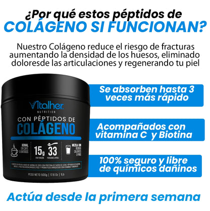 Péptidos de Colágeno x500 grs