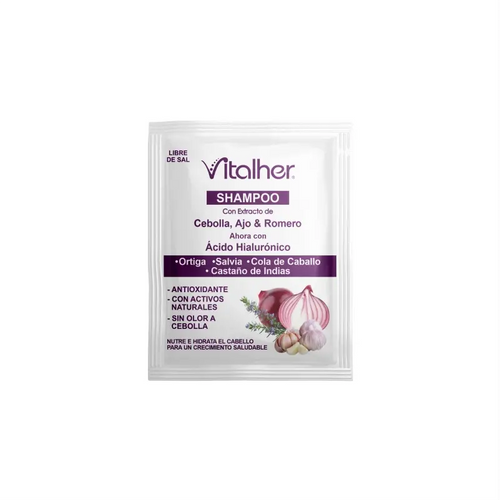 Sachet Shampoo Cebolla, Ajo 30mL Vitalher